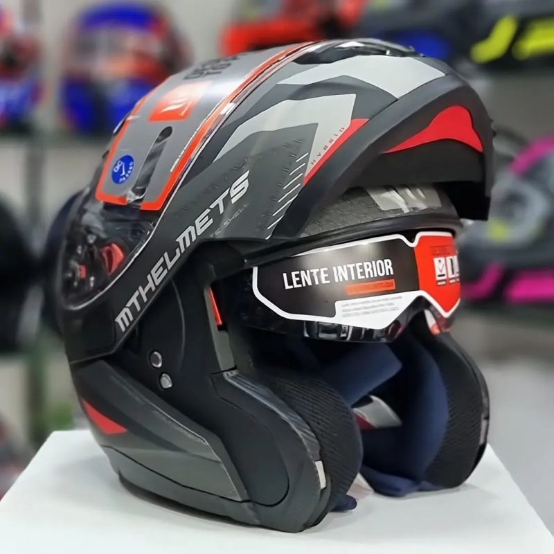 Casco De Moto MT Helmets – ATOM SV Híbrido F5 Rojo + Antiempañante Fogoff - Motobulls